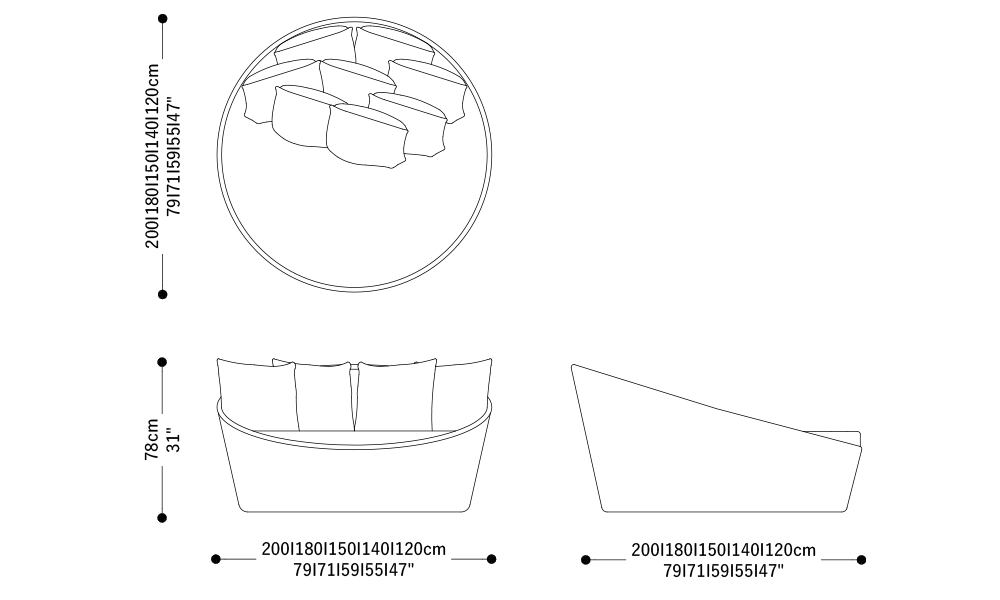 Image of the main dimensions of the product
